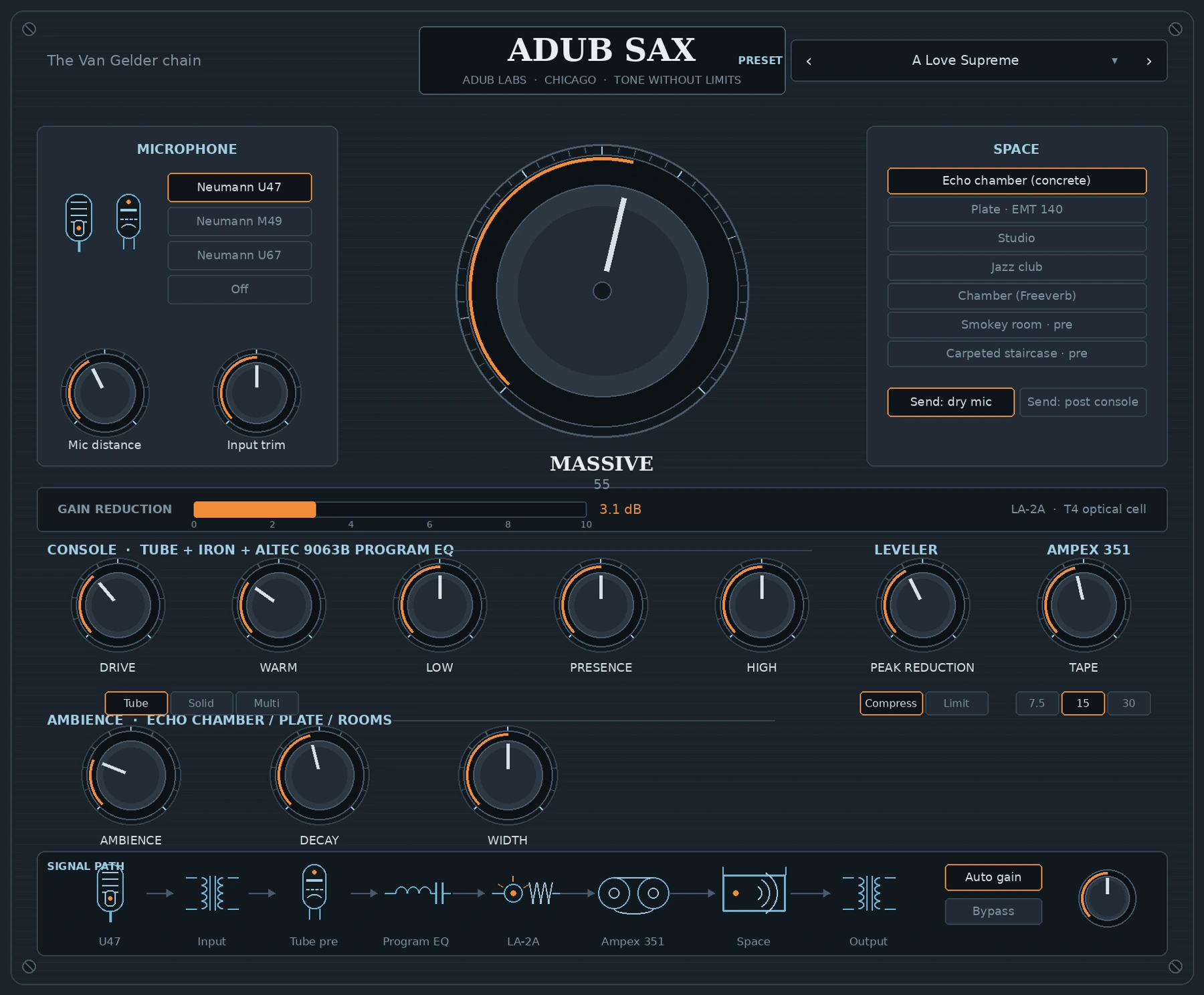 ADUB SAX interface preview